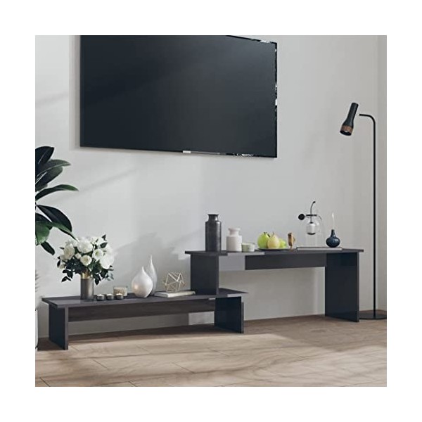 VEEKI Meuble TV, Meuble TV Suspendu, Meuble TV Blanc, Meuble TV Industriel, Meubles de Salon, Salon, Chambre, Cadre en Acier,