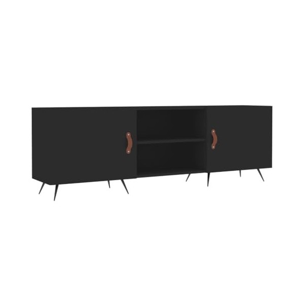 Camerina Meuble TV Noir 150x30x50 cm Bois dingénierie,Meuble TV,Table TV,Ensemble Meuble TV