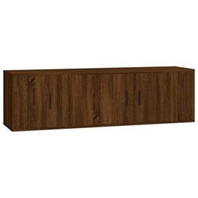 Camerina Ensemble de Meubles TV 2 pcs Chêne Marron Bois dingénierie,Meuble TV,Table Basse Salon Meuble TV,Table Basse LED Co