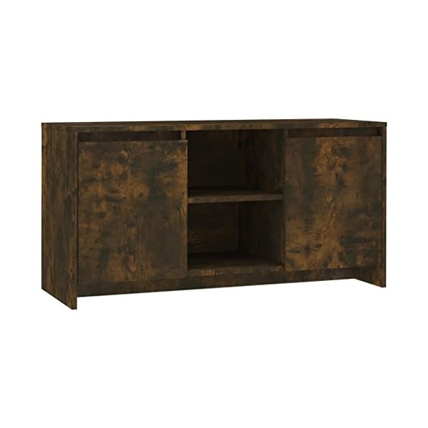 TECHPO Meubles-TV Meuble TV Chêne Fumé 102x37,5x52,5cm Bois dingénierie