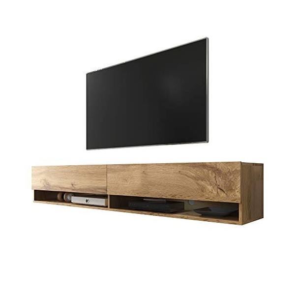 Selsey Wander - Meuble TV Suspendu/Banc TV béton, 180 cm, sans LED