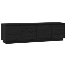 Générique Meuble TV Noir 156x37x45 cm Bois de pin Massif,20.2 KG,814398, Meubles, Meubles TV