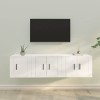 Camerina Ensemble de Meubles TV 3 pcs Blanc Bois dingénierie,Meuble TV,Table Basse Salon Meuble TV,Table Basse LED Couleurs