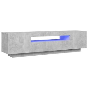 BIGTO Meuble TV, meuble TV, béton gris, 160 x 35 x 40 cm