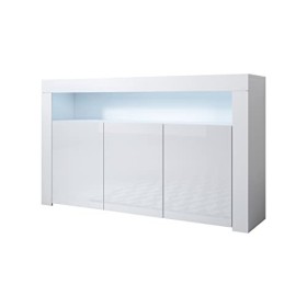 MB Muebles Bonitos | Meuble de Salon Moderne Support Meuble TV avec 2 Portes et Lumières LED | Modèle Aker | 140 x 50,5 x 35c