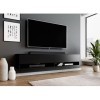 Furnix Alyx - Meuble TV bas - 180 x 34 x 32 cm l x H x P - Sans éclairage LED - 2 compartiments avec porte « Push-Click » -