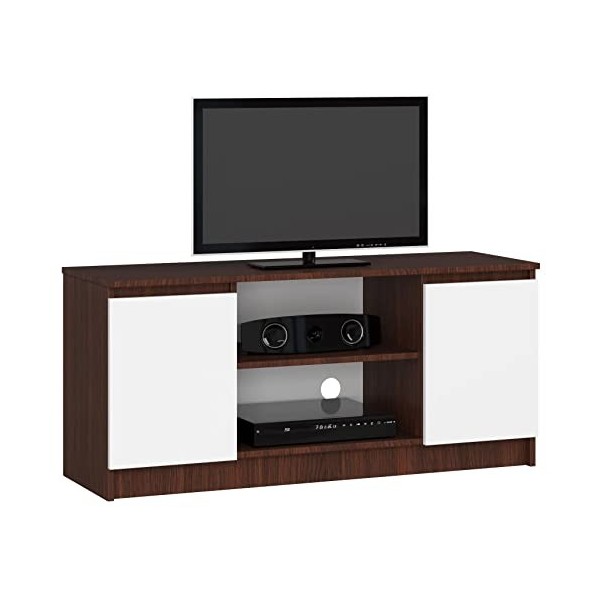 ADGO RTV K120 2D 1P CLP Meuble TV avec 2 placards et 2 étagères 120 x 55 x 40 cm, meuble bas pour téléviseur, meuble TV, meub