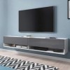 Selsey Wander - Meuble TV Suspendu/Banc TV Blanc Mat/Gris Brillant, 180 cm sans LED 