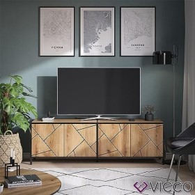 Vicco Meuble TV Hatto, Chêne, 156.8 x 50 cm