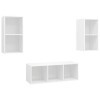 Ensemble de Meuble TV 3 pcs Blanc Aggloméré - Table TV Support de Télévision en Bois pour Salon Chambre Salle à Manger