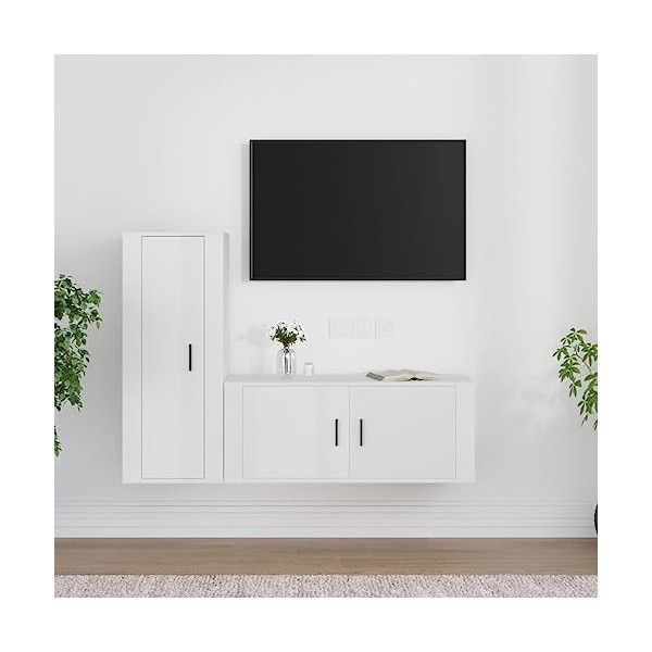 VEEKI Meuble TV, Meuble TV Suspendu, Meuble TV Industriel, Meuble TV Bois, Meuble Chambre, Convient pour Salon ou Chambre, En