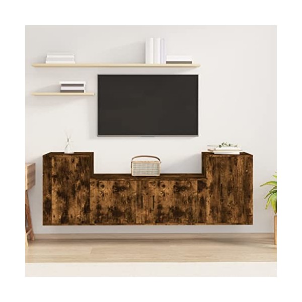 VEEKI Meuble TV, Meuble TV Suspendu, Meuble TV Industriel, Meuble TV Bois, Meuble Chambre, Convient pour Salon ou Chambre, En