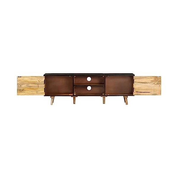 Générique Meuble TV 140x30x46 cm Bois de manguier Brut et dacacia Massif,23.64 KG,338420, Meubles, Meubles TV