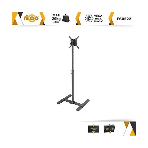 RICOO Support de Télévision Inclinable et Réglable en Hauteur Universel pour 13-42 pouces, FS0522, Support sur Pied pour Télé