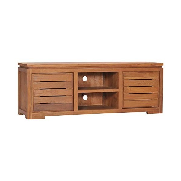 vidaXL Meuble TV Armoire Basse Meuble Divertissement avec 2 Portes et 2 Compartiments Salon Maison Intérieur 110x30x40 cm Boi