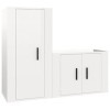 Maxspace TV Meuble, Meuble Tele, Meuble TV Chambre, Meuble TV IindustrielEnsemble de Meubles TV 2 pcs Blanc Brillant Bois di
