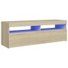 Susany Meuble TV avec LED Banc TV Blanc Brillant 120x35x40 cm