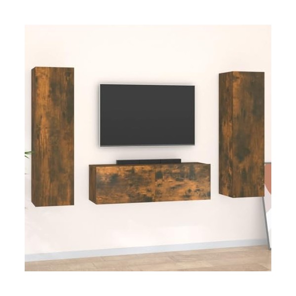 vidaXL Ensemble de Meubles TV 3 pcs Centres de Divertissement Armoires Multimédia Meubles de Salle de Séjour Intérieur Chêne 