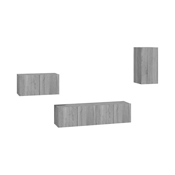 vidaXL Ensemble de Meubles TV 4 pcs Centres de Divertissement Armoires Multimédia Meubles de Salle de Séjour Intérieur Sonoma