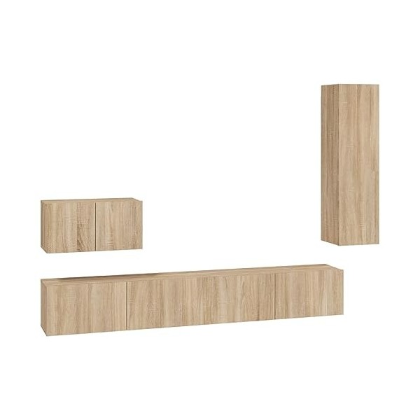 vidaXL Ensemble de Meubles TV 4 pcs Centres de Divertissement Armoires Multimédia Meubles de Salle de Séjour Intérieur Sonoma