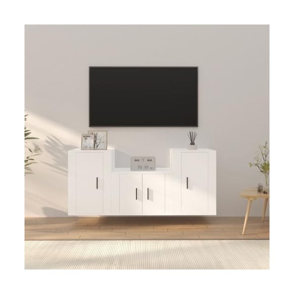 VEEKI Meuble TV, Meuble TV Suspendu, Meuble TV Industriel, Meuble TV Bois, Meuble Chambre, Convient pour Salon ou Chambre, En