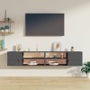 Metrile Lot de 2 armoires murales 80 x 30 x 30 cm avec 2 compartiments ouverts - Meuble pour salon, TV, meuble bas en bois de