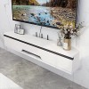 Vendics Étagère de Boîtier Décodeur Pour Meuble Tv Mural, Petite Console Multimédia Murale, Meuble Tv Flottant Meuble Tv, Éta