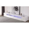 okwish Meuble TV Moderne Blanc avec Panneau Lumineux, éclairage LED Variable, pour Salon, Salle à Manger, Chambre à Coucher, 