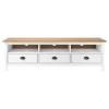Générique Meuble TV Hill Range Blanc 158x40x47 cm Bois de pin Solide,22 KG,288930, Meubles, Meubles TV