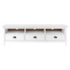 Générique Meuble TV Hill Range Blanc 158x40x47 cm Bois de pin Solide,22 KG,288928, Meubles, Meubles TV