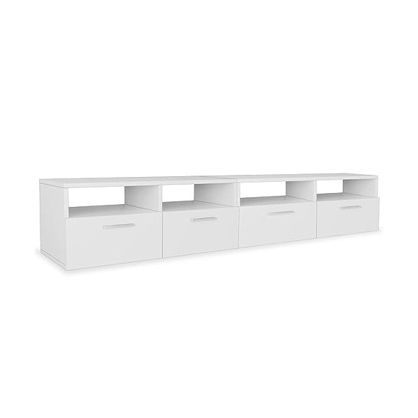 BaraSh Meubles TV 2 pcs Bois d’ingénierie 95x35x36 cm Blanc,Meuble TV Étagère,Meuble dangle TV,Meuble Haut Salon