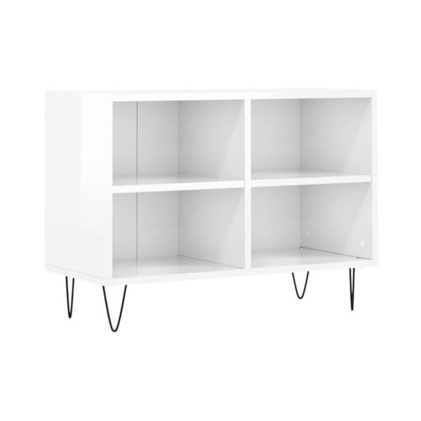 Meuble TV de jardin en bois blanc brillant 69,5 x 30 x 50 cm