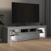 Tidyard Sonoma Meuble TV avec lumières LED et bas Meuble TV Meuble TV TV Table de salon, salle à manger et chambre Gris 140 x