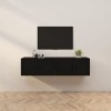 Camerina Meubles TV muraux 2 pcs Noir 80x34,5x40 cm,Meuble TV,Table Basse Salon Meuble TV,Table Basse LED Couleurs