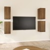 heybb Meubles TV 4 pcs Chêne Marron 30,5x30x60 cm Bois dingénierie,Meuble TV,Table Basse Salon Meuble TV,Table Basse LED Cou