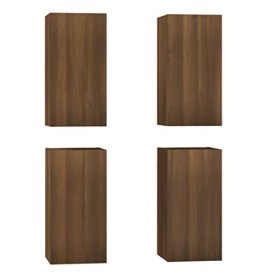 heybb Meubles TV 4 pcs Chêne Marron 30,5x30x60 cm Bois dingénierie,Meuble TV,Table Basse Salon Meuble TV,Table Basse LED Cou