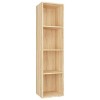 vidaXL Bibliothèque Meuble TV Armoire Basse Meuble de Rangement avec 4 Compartiments Stockage Etagère à Livres Salon Noir Agg