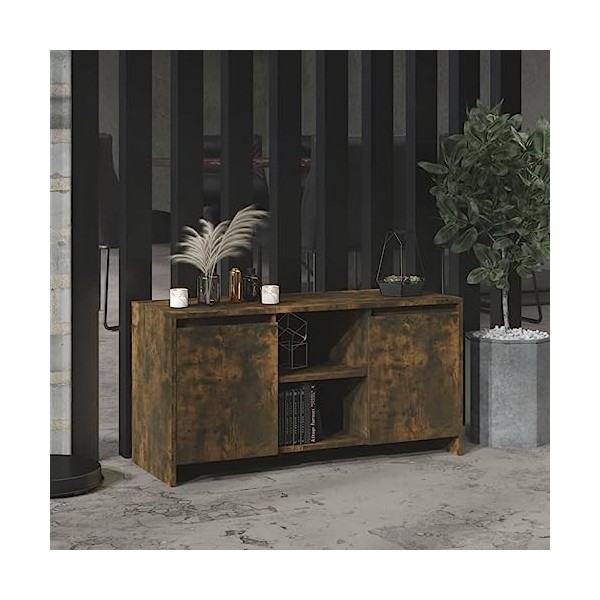 DCRAF Centres de divertissement et meubles TV, meuble TV en chêne fumé 102 x 37,5 x 52,5 cm en bois dingénierie