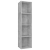 vidaXL Bibliothèque Meuble TV Armoire Basse Meuble de Rangement avec 4 Compartiments Stockage Etagère à Livres Salon Noir Agg