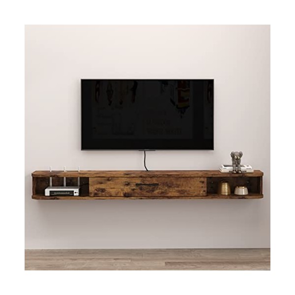 Meuble TV Suspendu - Meuble TV - Meuble TV - Meuble TV - Meuble TV - Étagère Murale multimédia - Grand Espace de Rangement av