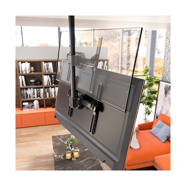 RICOO Support TV Plafond 23-55 D0244 Pouces 58-140 cm Orientable Inclinable Television Suspendu Écran LCD TV incurvé Fix at