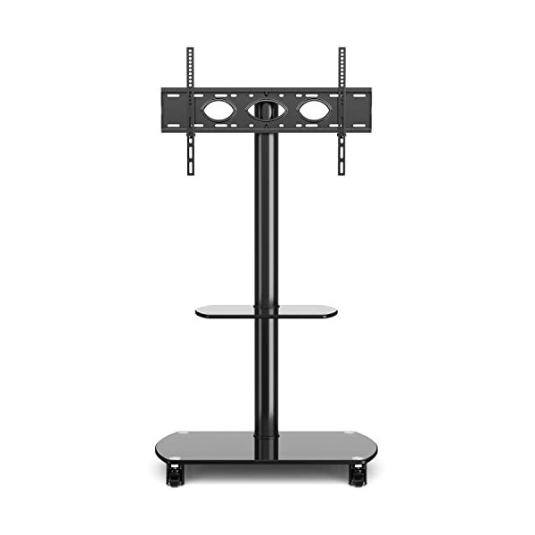 RFIVER Support TV Pied sur Roulette avec Support Pivotant et Réglable Hauteur pour Télé et Ecran Plasma de 32 à 70 Pouces ave