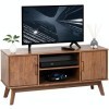 IDIMEX Meuble TV Tivoli Banc télé de 114 cm au Style scandinave Design Vintage Nordique avec 2 Portes et 2 niches, en pin Mas