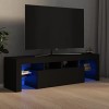 Canditree Meuble TV Moderne avec LED Banc TV avec étagères de Rangement Support de Télé pour Salon 140 cm Chêne Sonoma 