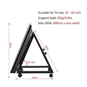 WZ Base Meuble TV Roulant Pieds Portables pour Téléviseur Inclinable Au Sol pour Téléviseur À Écran Plat LCD LED 32-65 Pouces