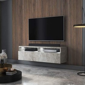 Selsey Meuble TV, Gris béton, with LED