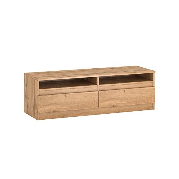 Meuble TV Banc Meuble Television de Salon Armoire Table pour téléviseur 120 cm, Chêne Wotan 