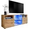 ExtremeFurniture T38 Meuble TV, Carcasse en Wotan Mat/Façade en Wotan Mat sans LED