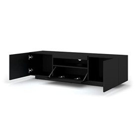 BIM Furniture Aura Meuble TV bas à suspendre ou debout universel 150 cm tapis noir sans LED 