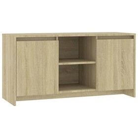 WIFESE Meuble TV Chêne Sonoma 102x37,5x52,5 cm Aggloméré Buffet Durable Meuble Stéréo Armoire TV Salon Table de Télévision Ch